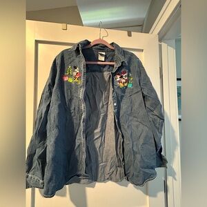 Vintage Disney holiday Jean button up